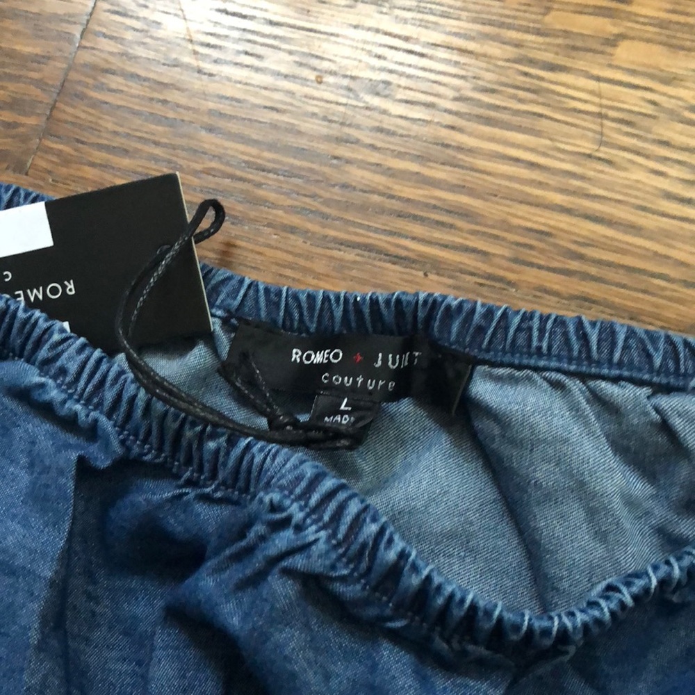 Chambray Peplum Top - Picture 2 of 3